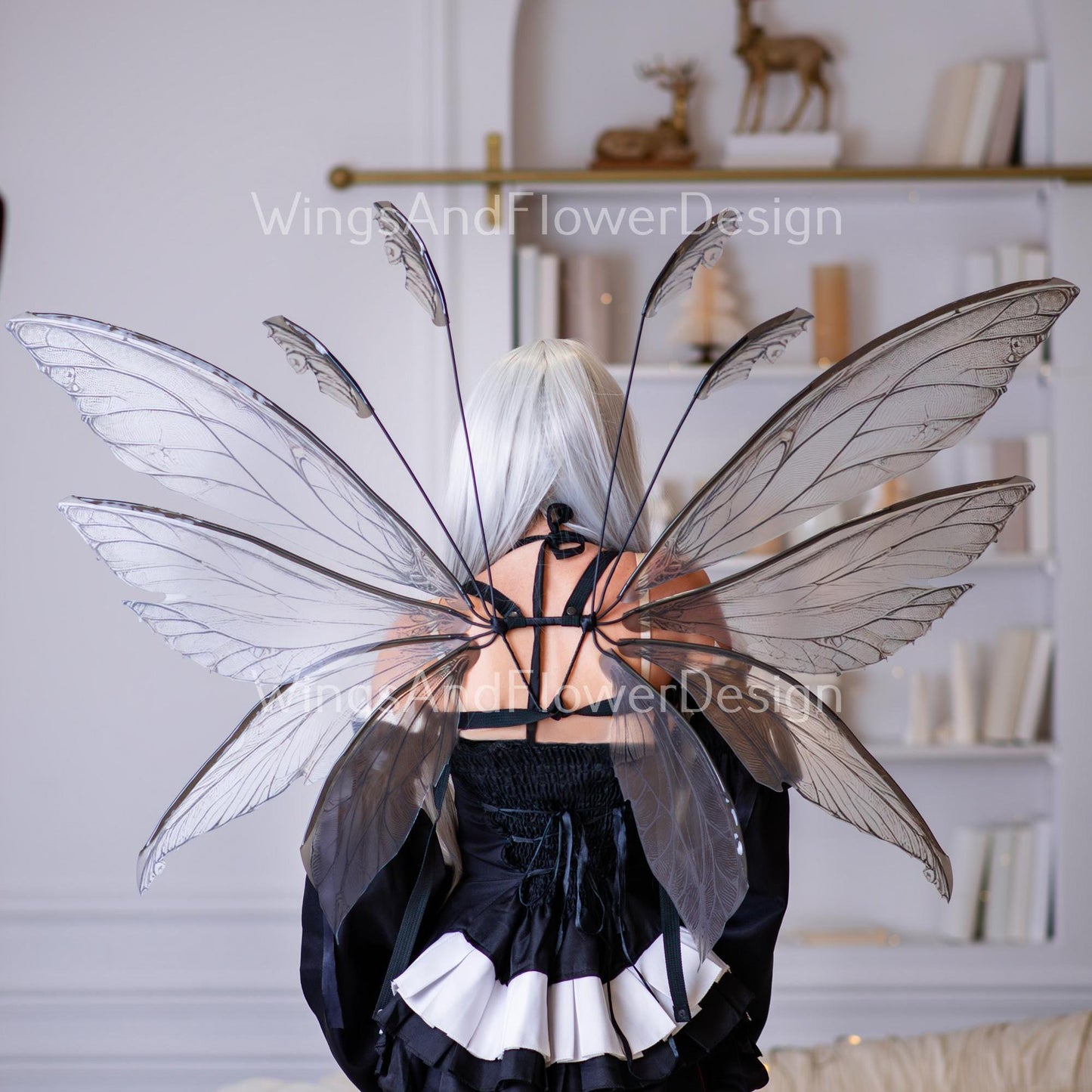 Fantasy butterfly brown gray elf fairy wings, wings Photo Prop, fantasy halloween, magical fairy Carnival Holiday Costume Accessories wings