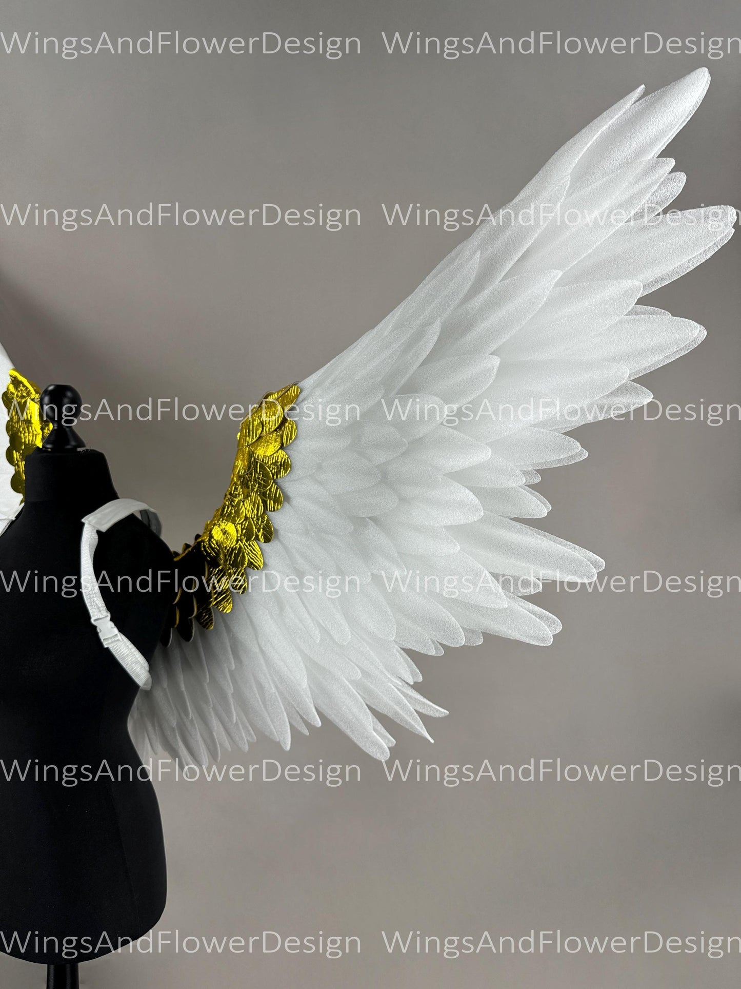 White Gold angel Lucifer Gothic Style wings, Victoria secret angel wings, sexy wings, Christmas Realistic Cosplay Majestic Cosplay Wings