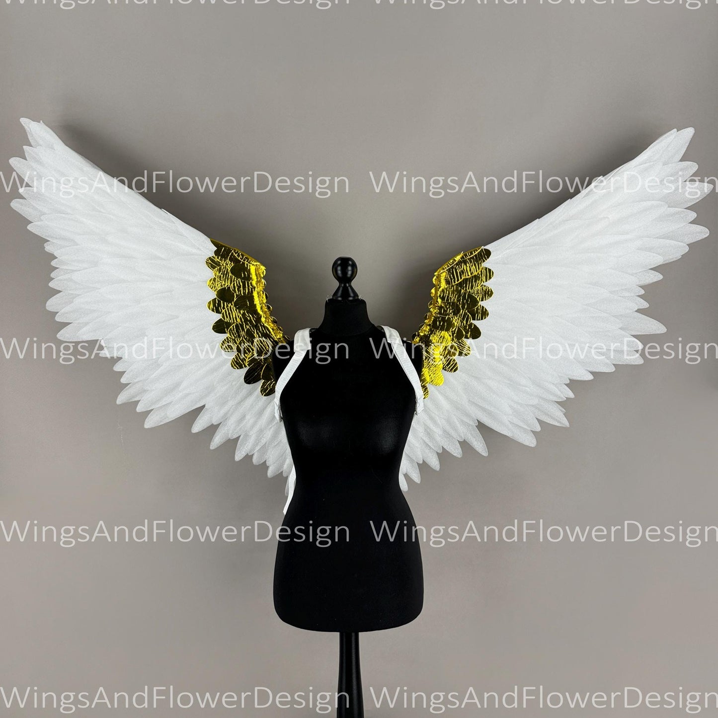 White Gold angel Lucifer Gothic Style wings, Victoria secret angel wings, sexy wings, Christmas Realistic Cosplay Majestic Cosplay Wings