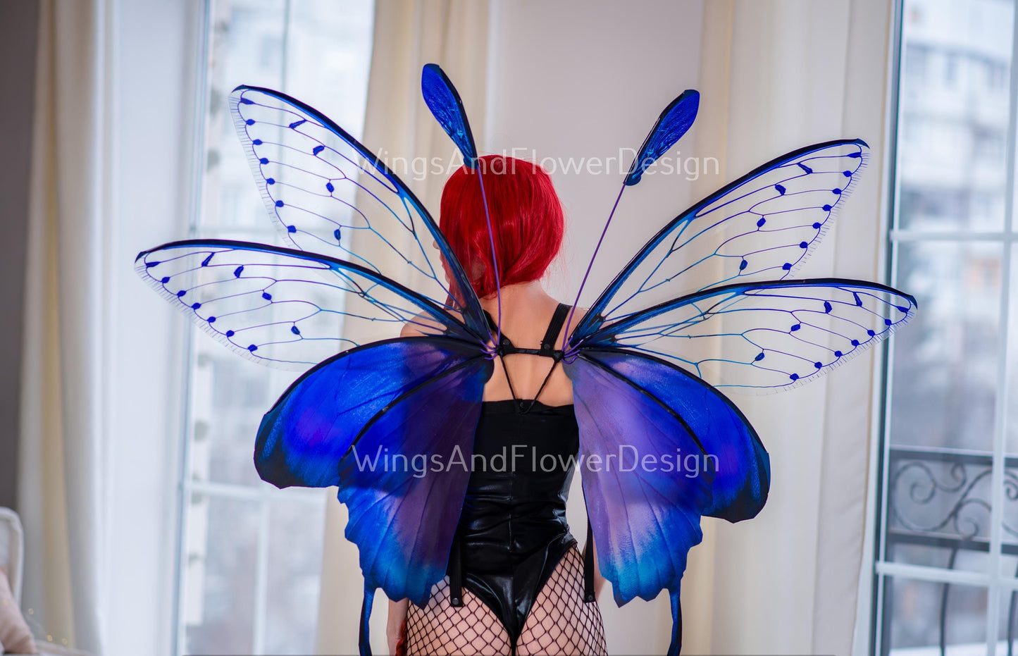 Blue butterfly wings, Blue purple butterfly fairy wings, costume wings, Blue fairy wings, Blue Swallowtail, Halloween