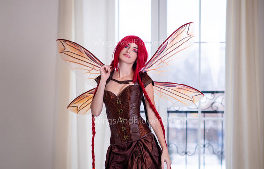 Transparent bee brown insect mosquito wings, fairy wings, wings Photo Prop, beetle wings, butterfly fairy bee wings, fantasy halloween