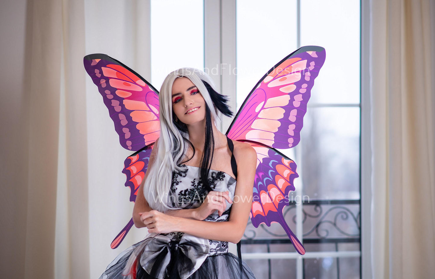 Red pink Swallowtail butterfly wings, butterfly fairy wings, costume wings, Fairy wings, Blue Swallowtail, Blue wings, fantasy halloween