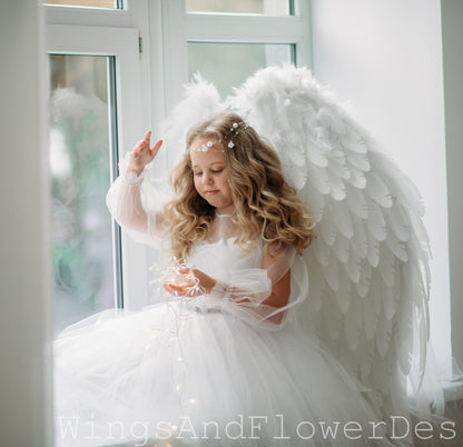 White kids angel wings, kids angel wings, Victoria secret angel wings, giant sexy wings, wings cosplay, Christmas wings, kids wings