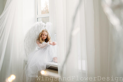 White kids angel wings, kids angel wings, Victoria secret angel wings, giant sexy wings, wings cosplay, Christmas wings, kids wings