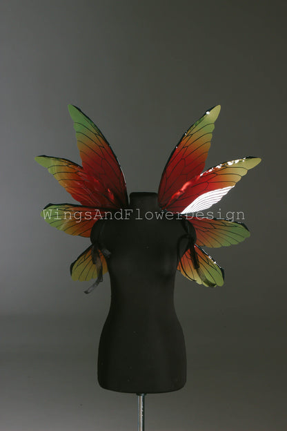 Butterfly red yellow wings, elf wings, fairy wings, wings Photo Prop, butterfly wings, fantasy halloween, magical fairy, dragonfly wings