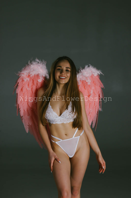 Pink angel wings, ambre angel wings, Victoria secret angel wings, sexy wings, wings cosplay, Christmas wings, kids wings