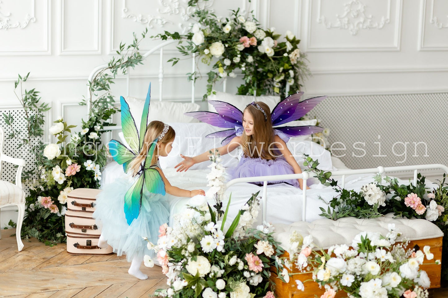 Butterfly purple+green (2pc) wings, elf wings, fairy wings, wings Photo Prop, butterfly fairy wings, fantasy halloween, magical fairy