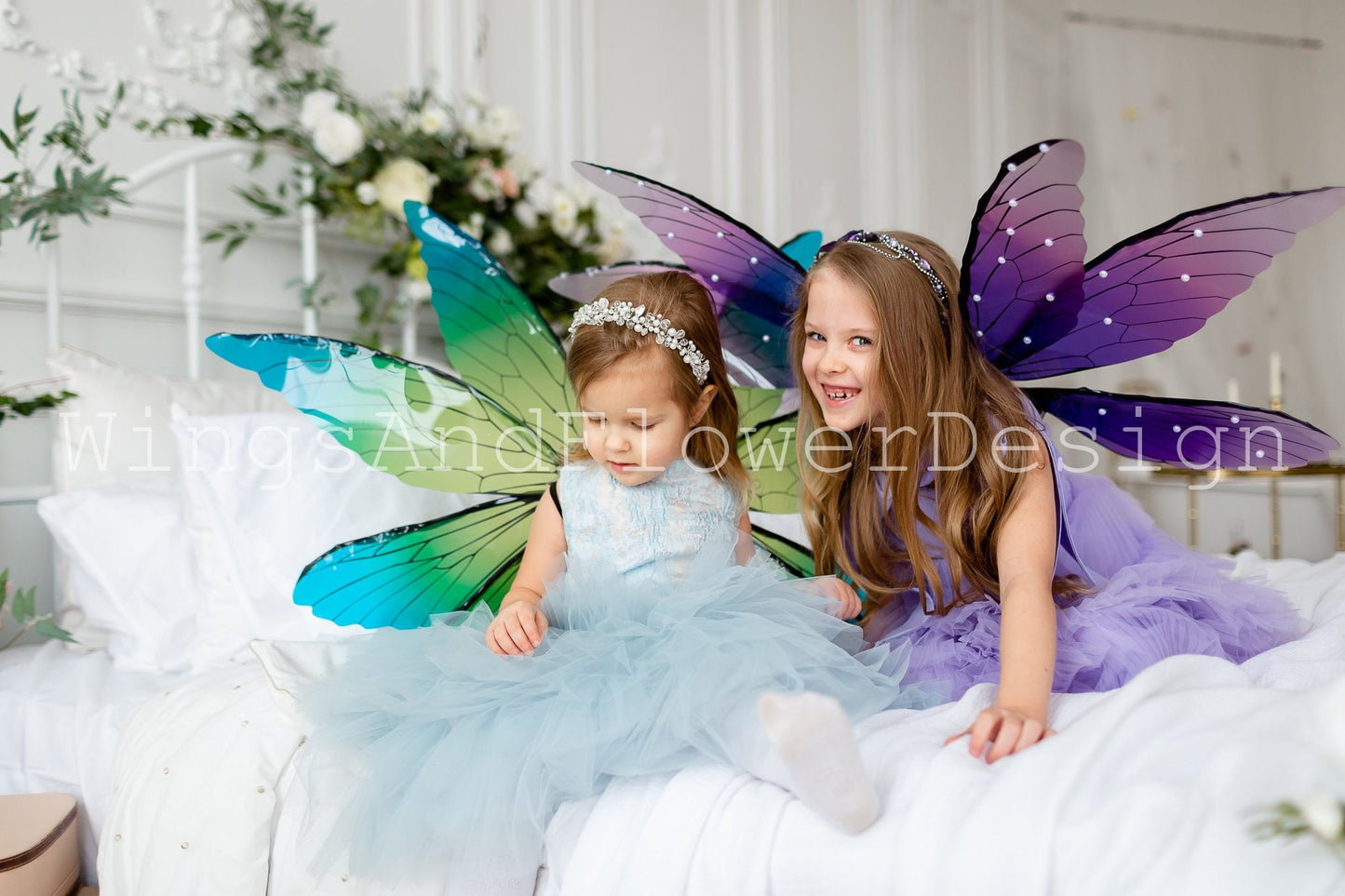 Butterfly purple+green (2pc) wings, elf wings, fairy wings, wings Photo Prop, butterfly fairy wings, fantasy halloween, magical fairy
