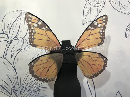 Yellow orange Swallowtail Monarch butterfly fairy wings, costume wings, Fairy wings, halloween Fantasy Cosplay Romantic Style