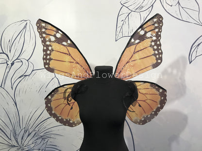 Yellow orange Swallowtail Monarch butterfly fairy wings, costume wings, Fairy wings, halloween Fantasy Cosplay Romantic Style
