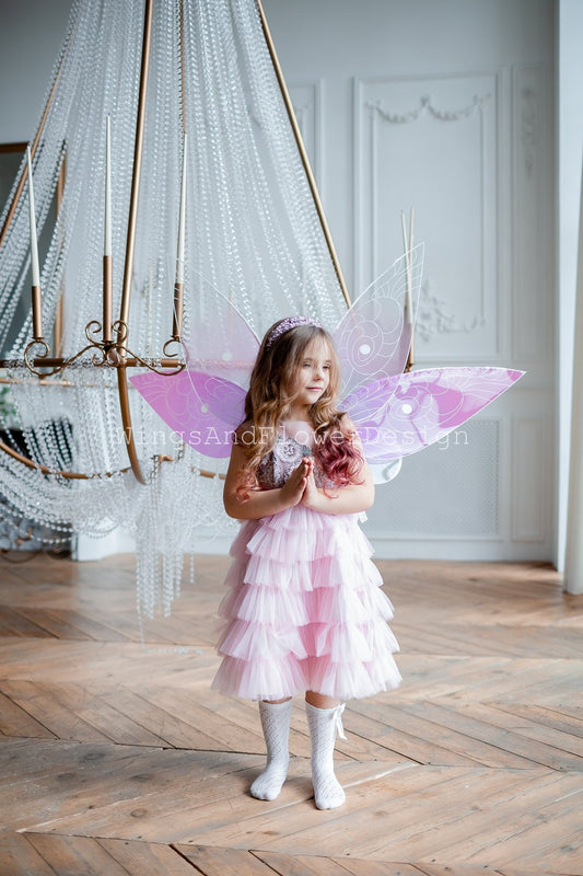 Pink fairy wings, butterfly wings, elf wings, wings Photo Prop, butterfly fairy wings, fantasy halloween, fantasy, magical fairy
