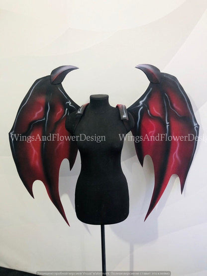 Red black dragon wings, large dragon wings, Devil wings, cosplay wings, big dragon wings, photo props, festival wear, wings design