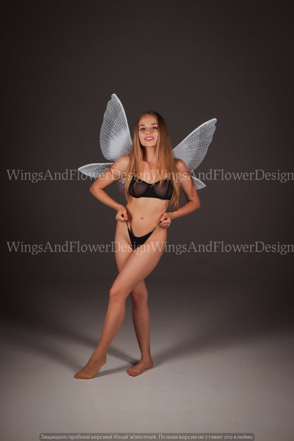 White butterfly wings, butterfly fairy wings, costume wings, Fairy wings, Blue Swallowtail, Blue wings, halloween