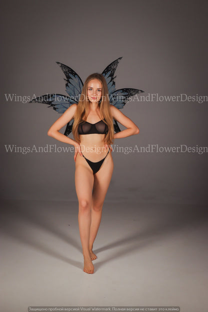 Blue Fairy wings, butterfly wings, elf wings, wings Photo Prop, butterfly fairy wings, fantasy halloween, fantasy, magical fairy