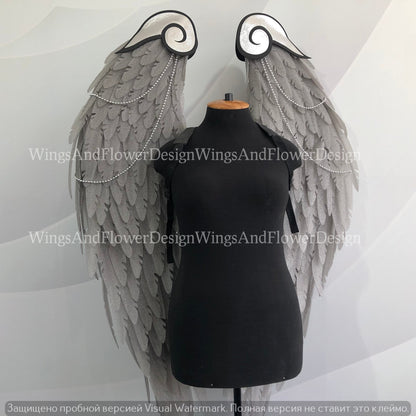 Gray angel wings, angel wings, Victoria secret angel wings, sexy wings, wings cosplay, Christmas wings, kids wings