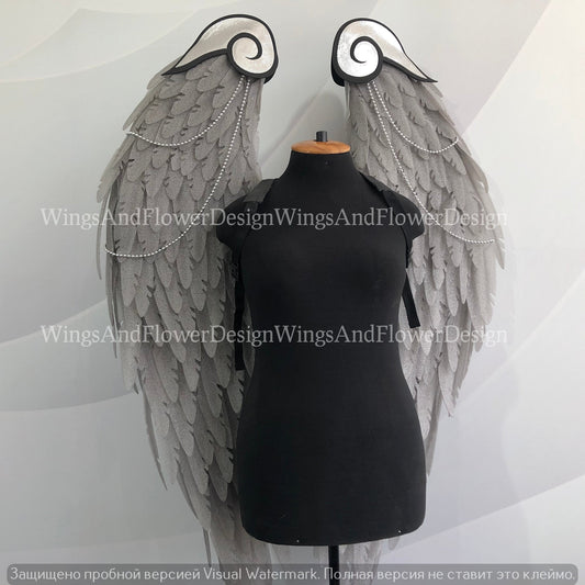 Gray angel wings, angel wings, Victoria secret angel wings, sexy wings, wings cosplay, Christmas wings, kids wings