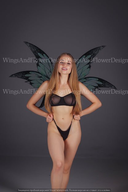 Green Fairy wings, butterfly wings, elf wings, wings Photo Prop, butterfly fairy wings, fantasy halloween, fantasy, magical fairy