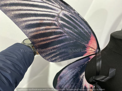 Black navy Swallowtail butterfly wings, butterfly fairy wings, costume wings, Fairy wings, Pink Swallowtail, halloween