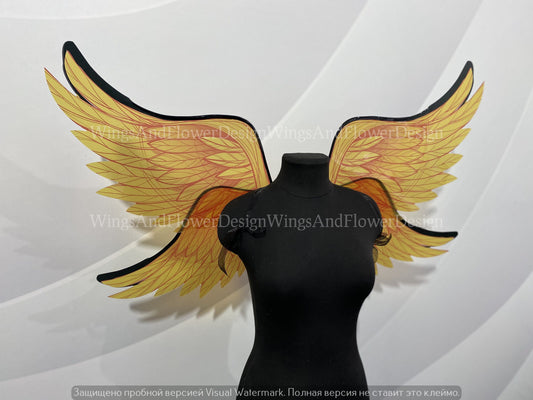 Yellow angel wings, butterfly fairy wings, costume wings, Fairy wings, Blue Swallowtail, Blue wings, fantasy halloween