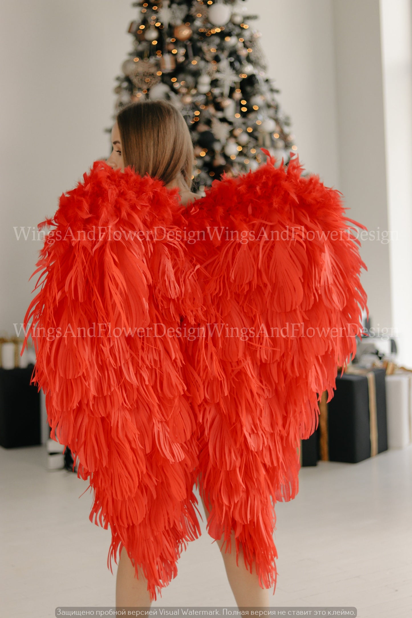 Small red angel wings, angel wings, wedding wings, Victoria secret angel wings, giant sexy wings, Christmas angel, artificial ostrich wings