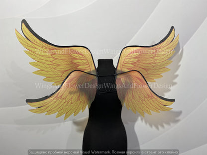 Yellow angel wings, butterfly fairy wings, costume wings, Fairy wings, Blue Swallowtail, Blue wings, fantasy halloween