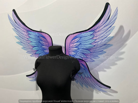 Blue pink angel wings, butterfly fairy wings, costume wings, Fairy wings, Blue Swallowtail, Blue wings, fantasy halloween