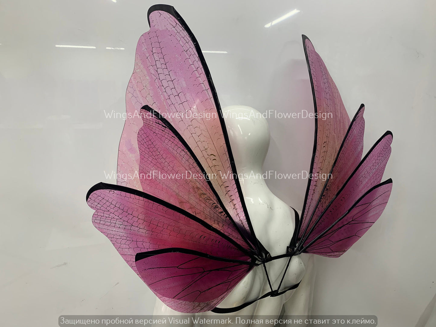 Transparent pink wings, pink moth wings wings, pink elf wings, butterfly fairy wings, fantasy Halloween fantasy, magical fairy clear wings