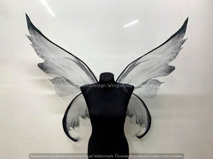 Black Fairy wings, butterfly wings, Black elf wings, wings Photo Prop, Black butterfly fairy wings, fantasy halloween fantasy, magical fairy