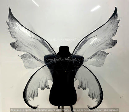 Black Fairy wings, butterfly wings, Black elf wings, wings Photo Prop, Black butterfly fairy wings, fantasy halloween fantasy, magical fairy