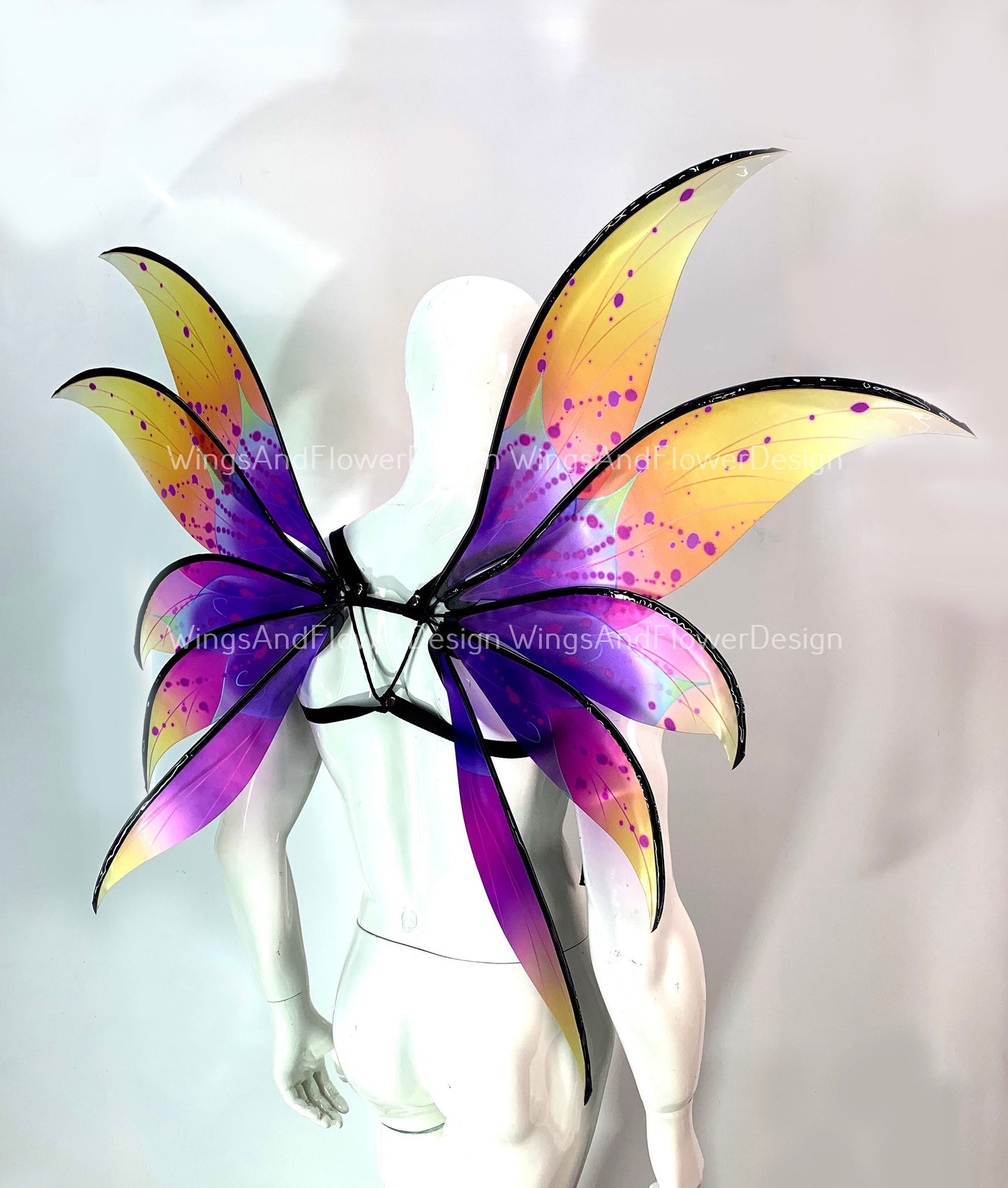 Purple yellow butterfly dragonfly wings, purple yellow butterfly fairy wings, costume wings, blue fairy wings,  Halloween