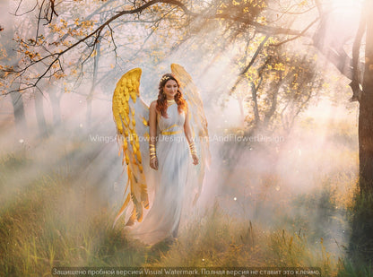 White gold angel wings, gold angel wings, wedding wings,  giant sexy wings, wings cosplay, Christmas angel, Lucifer wings Christmas wings