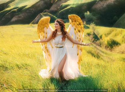 White gold angel wings, gold angel wings, wedding wings,  giant sexy wings, wings cosplay, Christmas angel, Lucifer wings Christmas wings