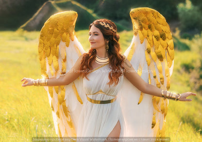 White gold angel wings, gold angel wings, wedding wings,  giant sexy wings, wings cosplay, Christmas angel, Lucifer wings Christmas wings