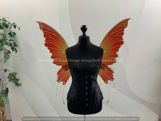 Red yellow Swallowtail butterfly wings, butterfly fairy wings, costume wings, Fairy wings, Pink Swallowtail, Halloween