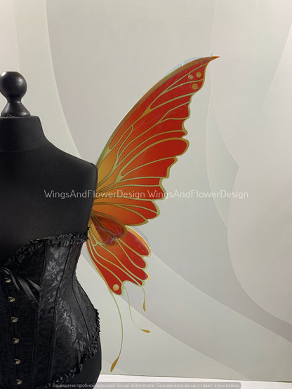 Red yellow Swallowtail butterfly wings, butterfly fairy wings, costume wings, Fairy wings, Pink Swallowtail, Halloween