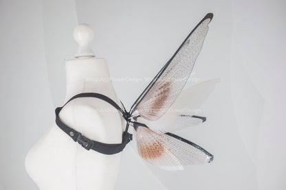 Small little transparent wings, moth wings, butterfly wings, elf wings, butterfly fairy wings, fantasy Halloween, magical fairy clear wings