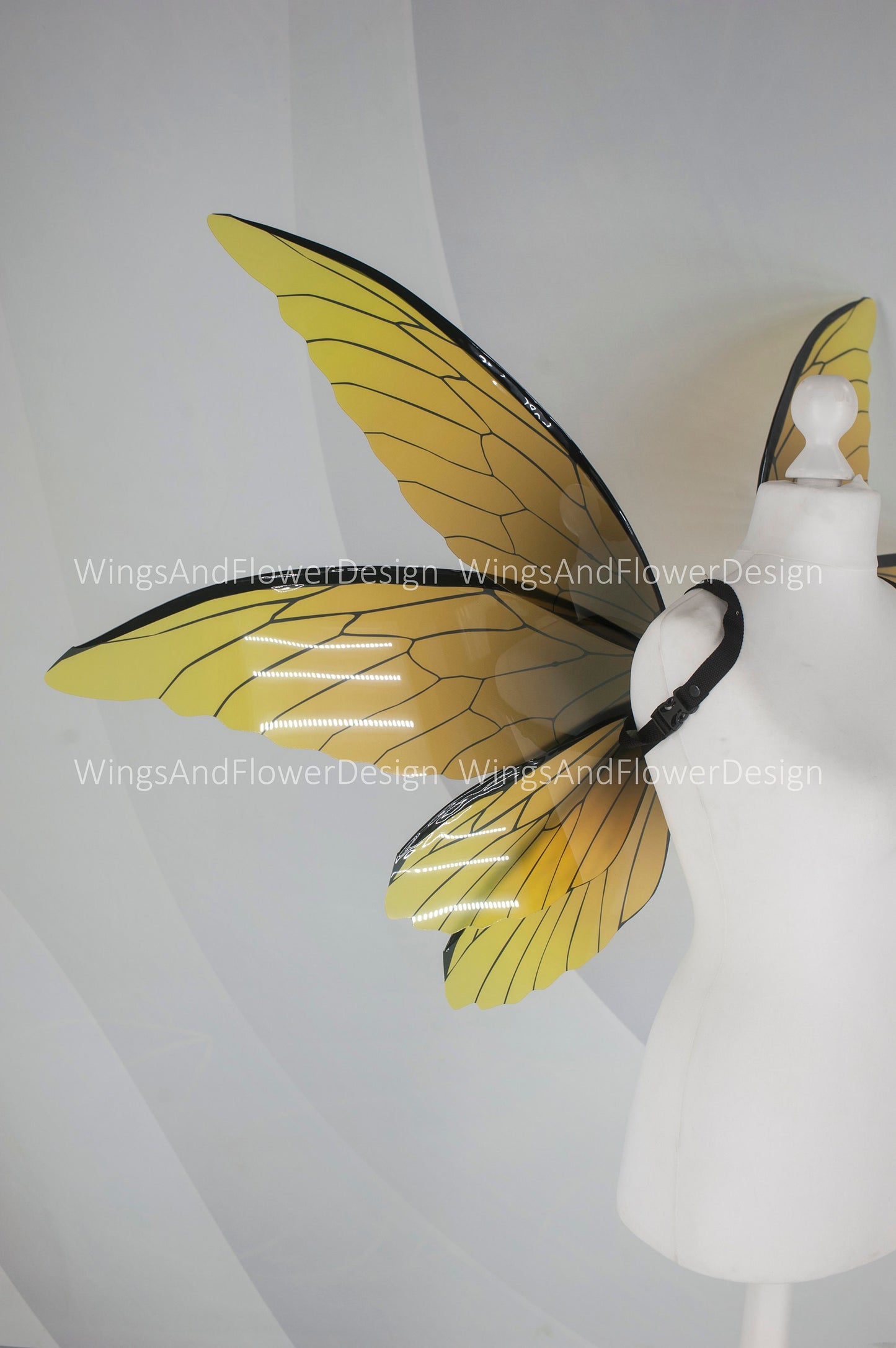 Yellow butterfly wings, elf wings, fairy wings, wings Photo Prop, wedding wings, butterfly fairy wings, fantasy halloween, magical fairy
