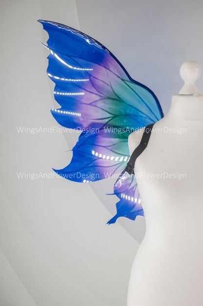 Butterfly Purple pink green elf fairy wings, wings Photo Prop, wedding wings,  fantasy halloween, fantasy, magical fairy