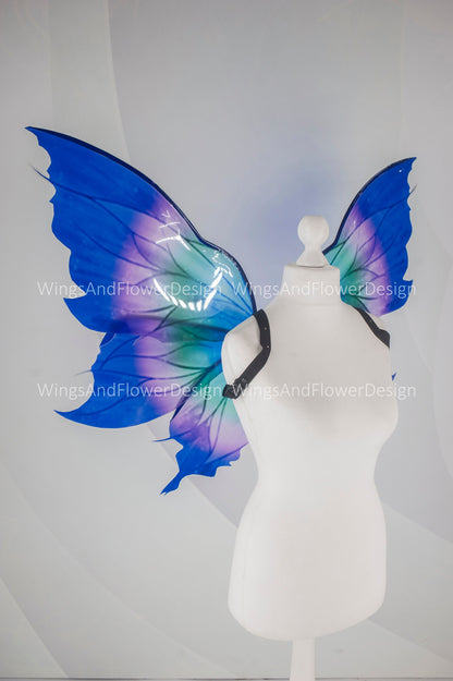 Butterfly Purple pink green elf fairy wings, wings Photo Prop, wedding wings,  fantasy halloween, fantasy, magical fairy