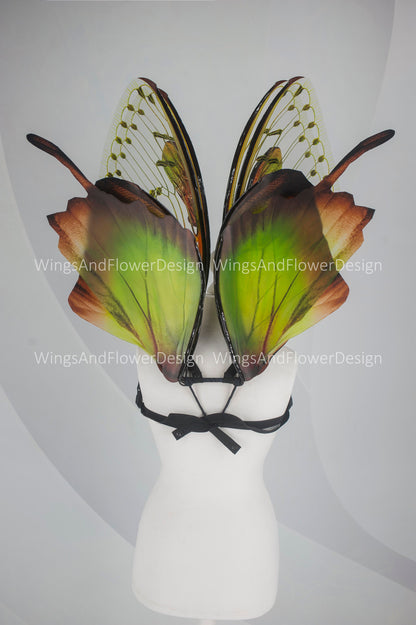 Butterfly green forest fairy wings, wings Photo Prop, wedding wings, butterfly magical fairy wings, fantasy halloween Renaissance Fair