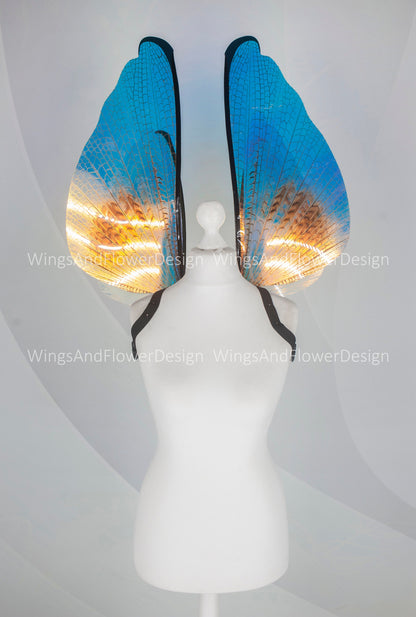 Rainbow iridescent fluorescent moth wings, butterfly wings elf wings, butterfly fairy wings fantasy Halloween magical fairy clear wings