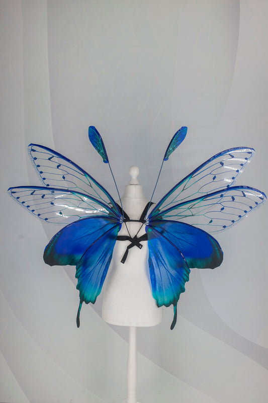Butterfly green turquoise blue wings, forest fairy wings, wings Photo Prop, wedding wings, butterfly magical fairy wings, fantasy halloween