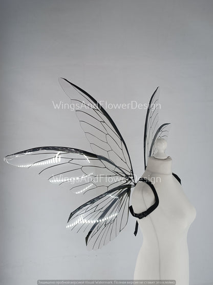 Transparent clear crystal glassy Fairy wings, butterfly wings, elf fairy wings, wings Photo Prop, fantasy halloween, fantasy, magical fairy