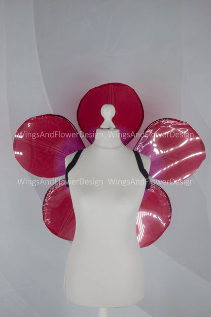 Red flowers fairy butterfly Unique Design wings, costume flowers wings  For Party Or Photoshoot, Fairy wings, red wings, fantasy halloween