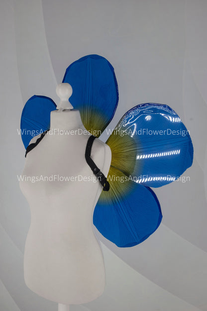 Blue yellow flowers butterfly Unique Design wings, costume flowers wings  For Party Or Photoshoot, Fairy wings, red wings, fantasy halloween