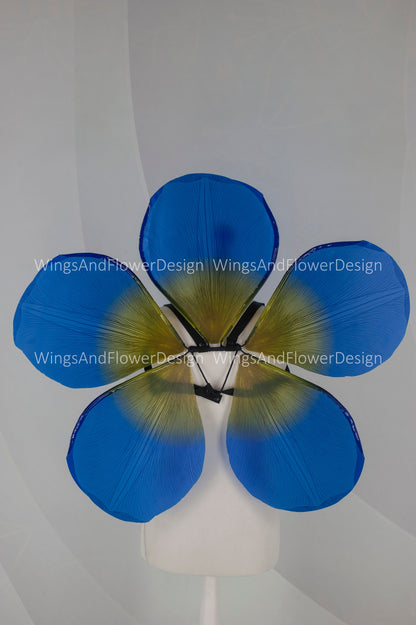 Blue yellow flowers butterfly Unique Design wings, costume flowers wings  For Party Or Photoshoot, Fairy wings, red wings, fantasy halloween