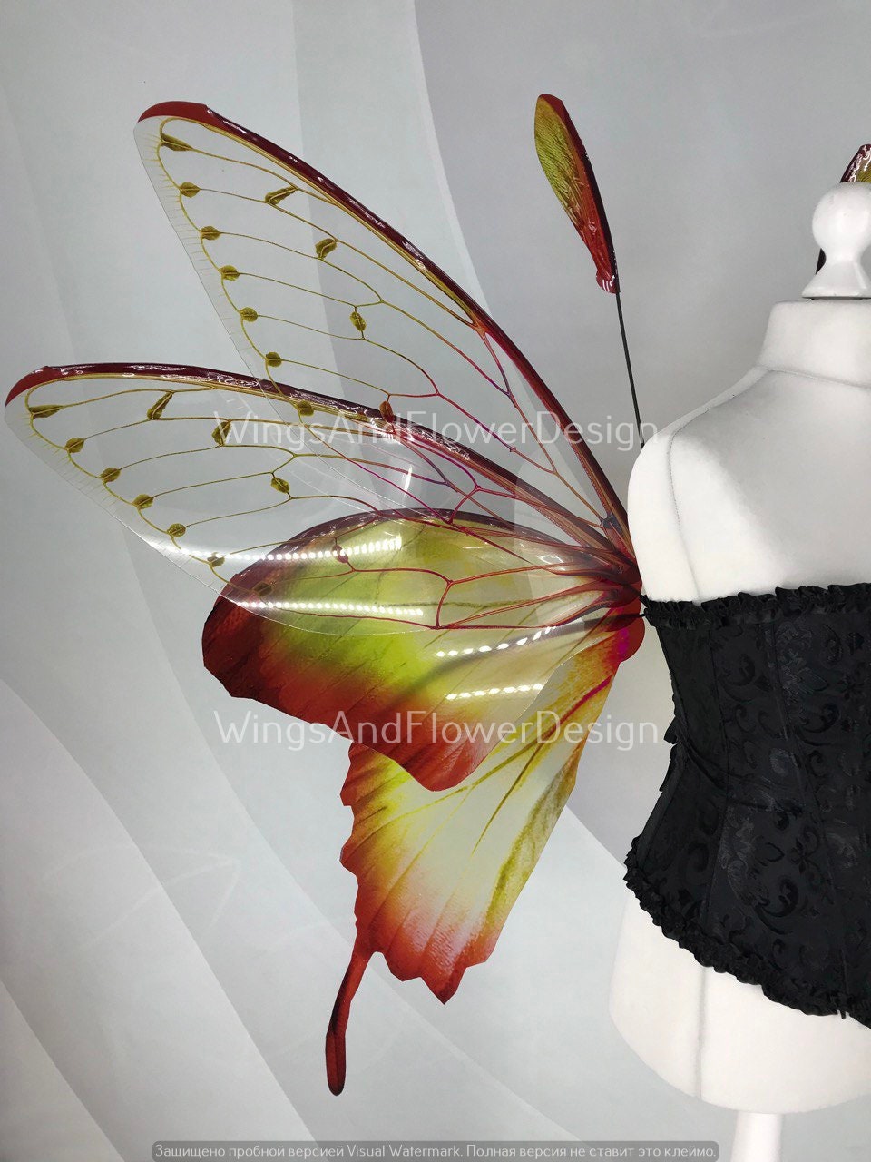 Butterfly green brown red forest fairy wings, fairy wings, wings Photo Prop, wedding wings, butterfly magical fairy wings, fantasy halloween