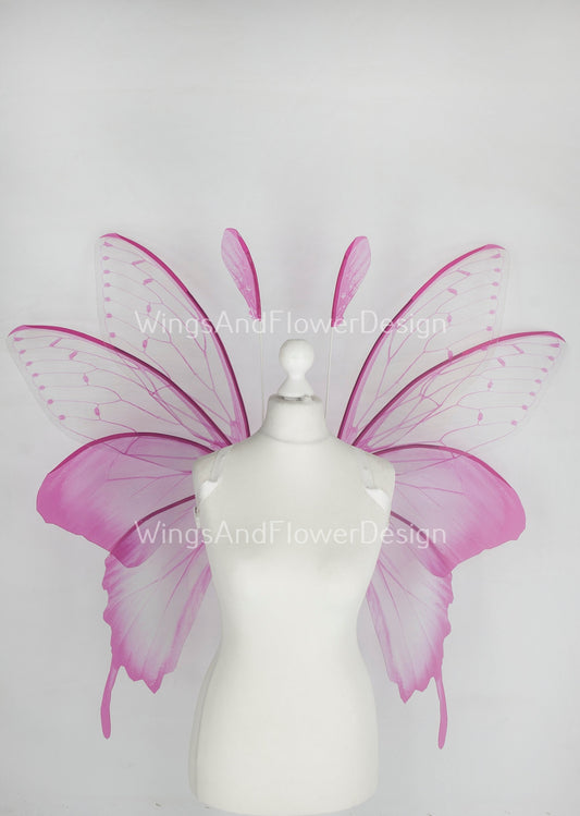 Pink butterfly wings, light pink butterfly fairy wings, costume wings, pink fairy wings, Pink Swallowtail, Halloween
