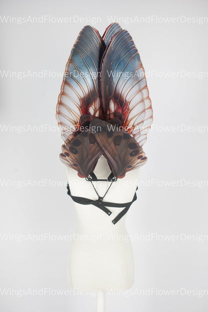 Butterfly brown gray forest fairy leaves wings, wings Photo Prop, wedding wings, butterfly magical fairy wings, fantasy halloween