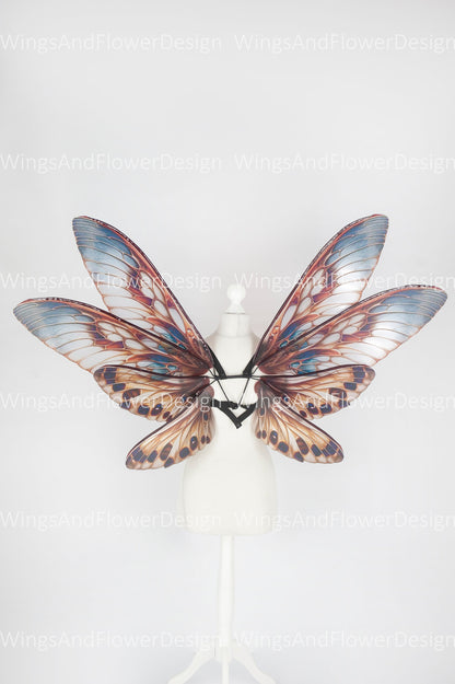 Butterfly brown gray forest fairy leaves wings, wings Photo Prop, wedding wings, butterfly magical fairy wings, fantasy halloween